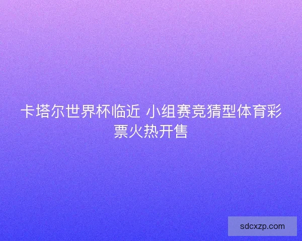 卡塔尔世界杯临近 小组赛竞猜型体育彩票火热开售